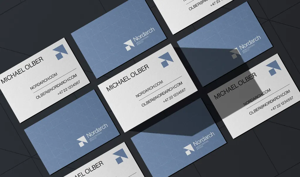 Nordarch Studio brand identity — full stationery set and collateral design Nordic architecture